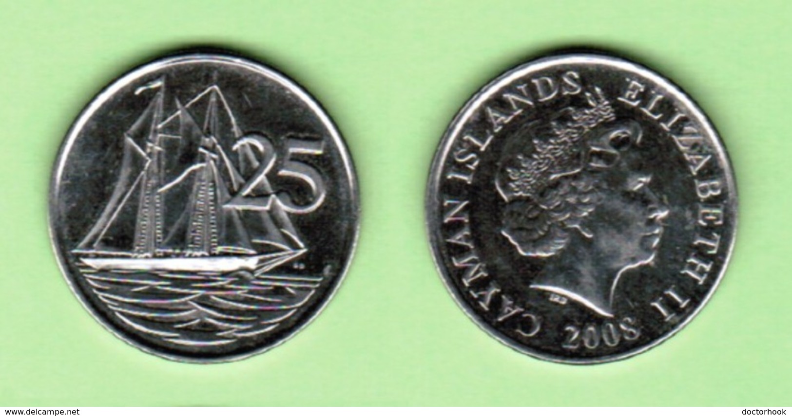 CAYMAN ISLANDS  25 CENTS 2008  #6183 - Cayman (Isole)