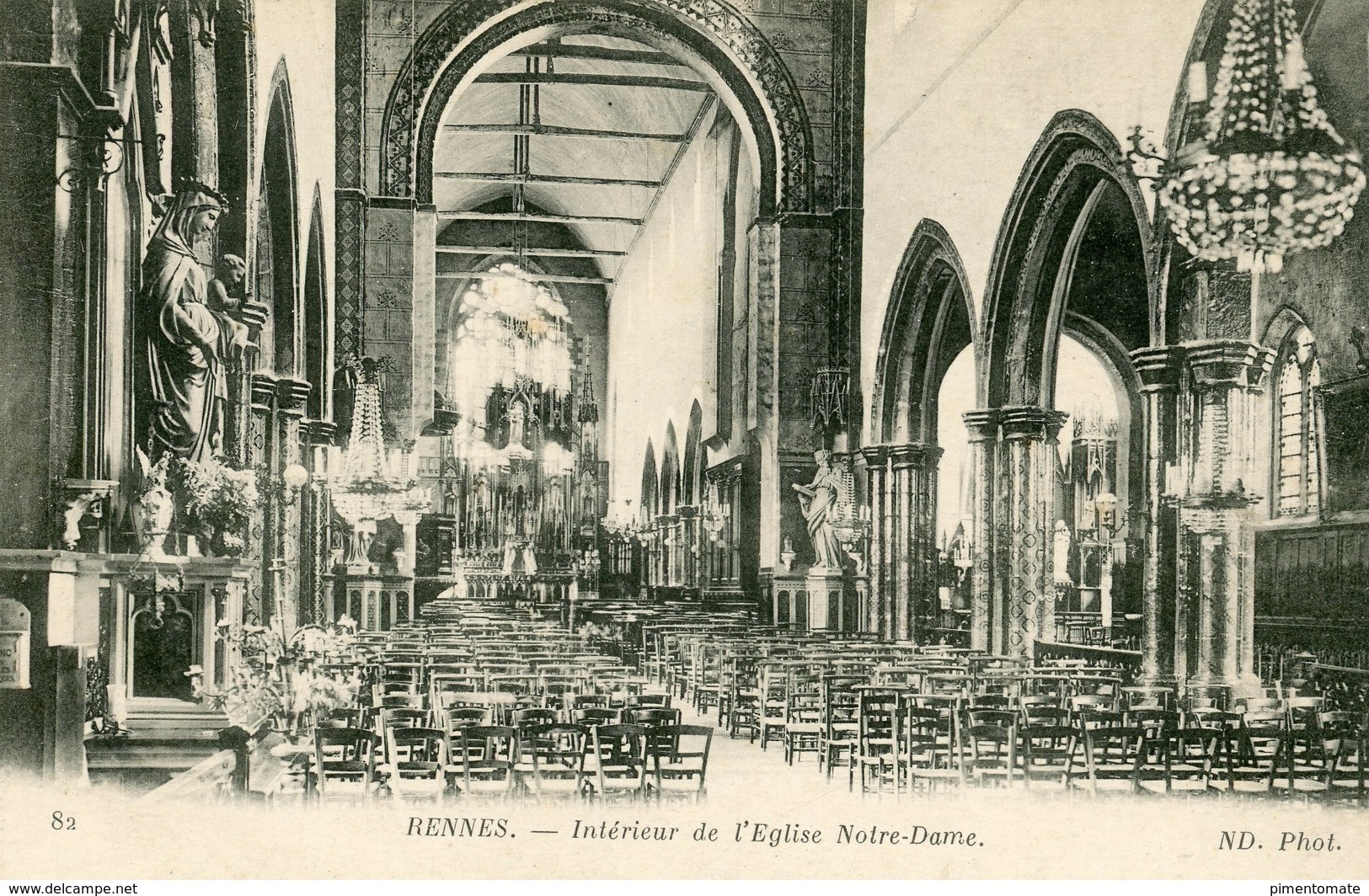 RENNES INTERIEUR DE L'EGLISE NOTRE DAME - Rennes