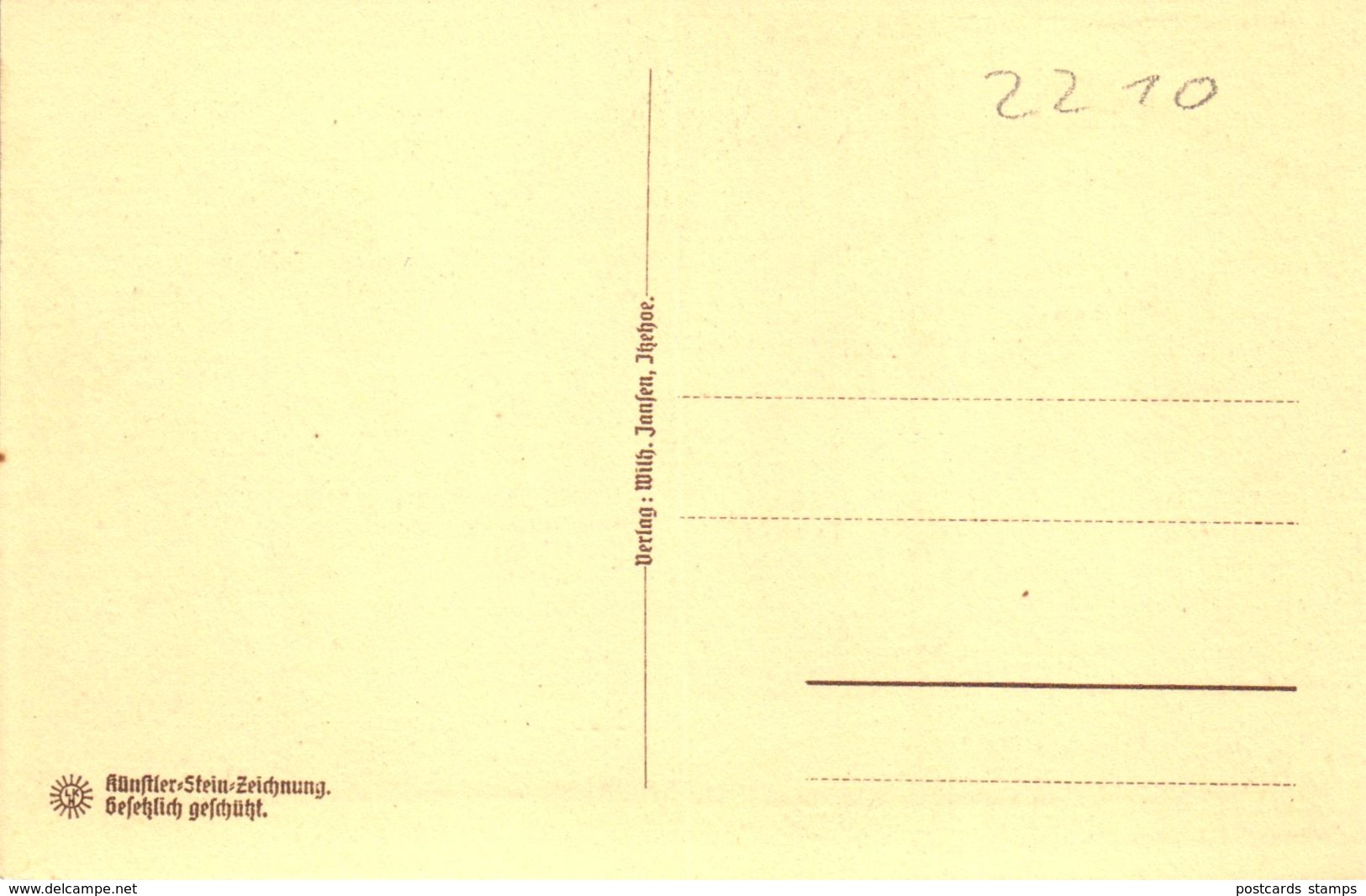 Itzehoe, St. Jürgenstraße, Steindruck AK, Um 1920 - Itzehoe