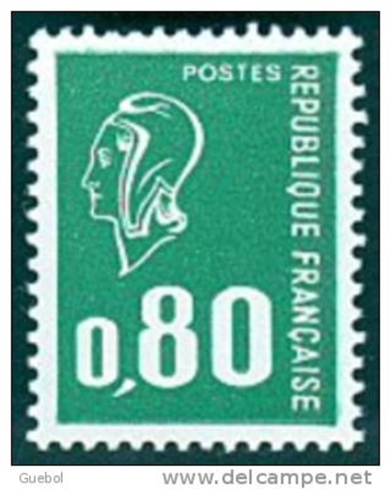 France Marianne De Béquet N° 1891 ** Le 80c Vert - Une Bande De Phosphore - 1971-1976 Marianne Of Béquet