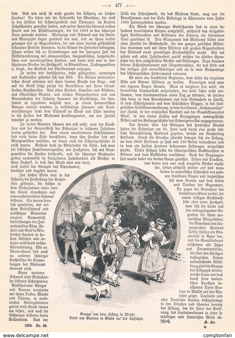 A102 469 Zürich Schweizer Landesmuseum Schweiz Artikel Mit 2 Bildern 1898 !! - Museen & Ausstellungen