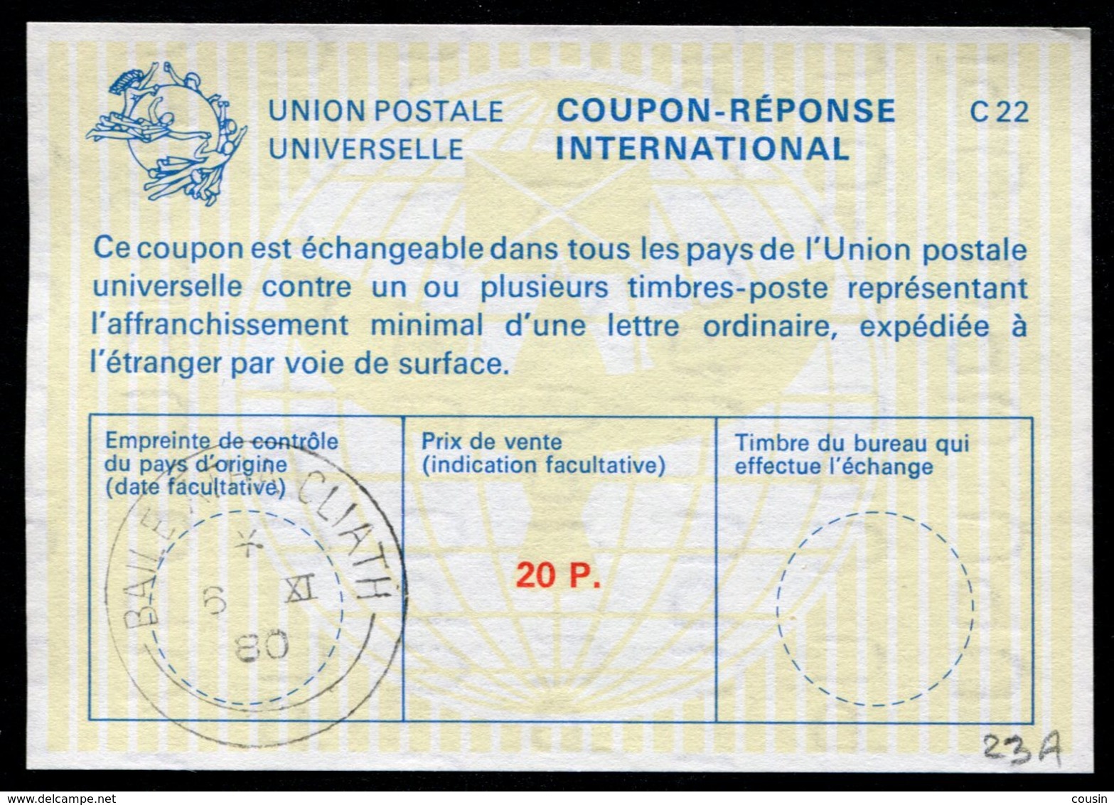 IRLANDE 20 P.  International Reply Coupon / Coupon Réponse International - Postal Stationery
