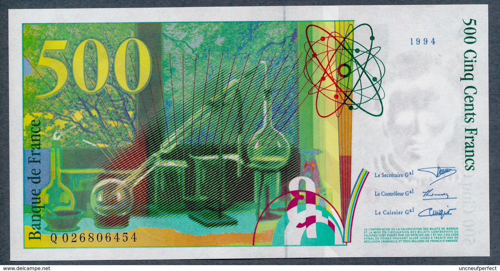 500 Francs Type Pierre & Marie Curie 1994  NEUF    Fay 76-01 - 500 F 1994-2000 ''Pierre Et Marie Curie''