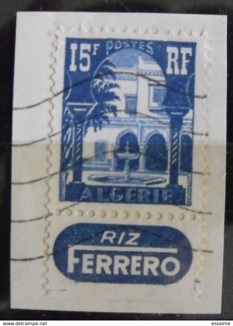 Algérie N° 314 Oblitéré Sur Fragment. Timbre De Carnet. Bande Publicitaire Publicité Pub. Ferrero - Used Stamps