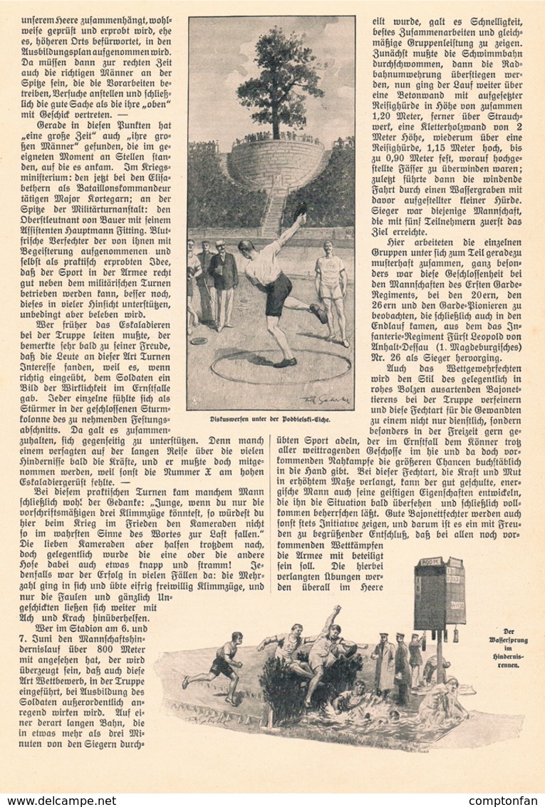 A102 484 -Berlin Armeewettkampf Sport Soldaten Artikel Mit 6 Bildern 1914 !! - Politie En Leger