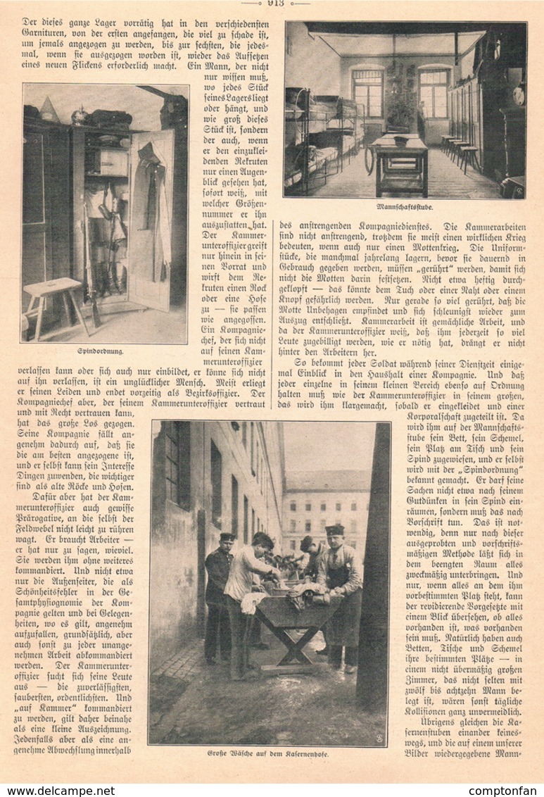 A102 485 -In Der Kaserne Soldaten Artikel Mit 10 Bildern 1910 !! - Police & Military