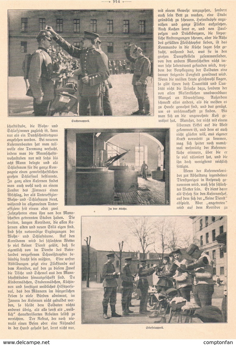 A102 485 -In Der Kaserne Soldaten Artikel Mit 10 Bildern 1910 !! - Police & Military