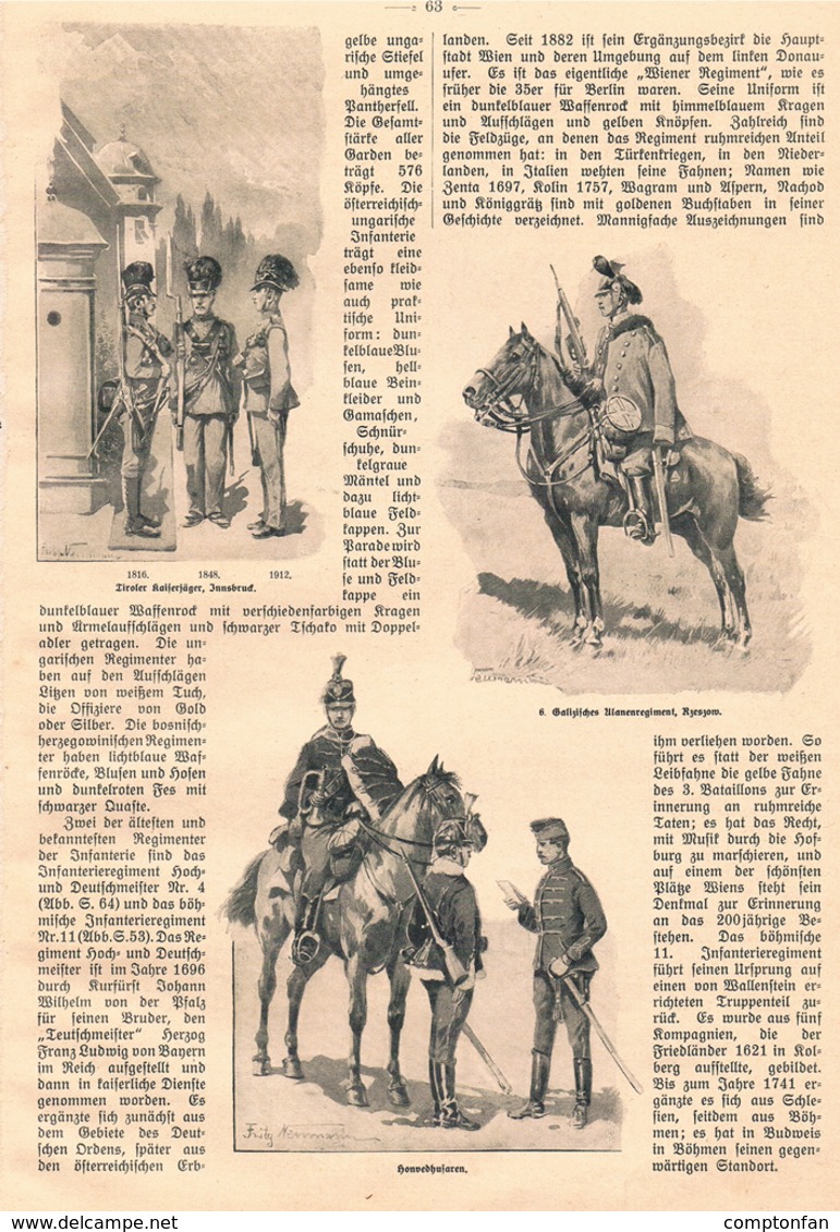 A102 489 - Österreich Ungarn Wehrmacht Artikel Mit 8 Bildern 1913 !! - Police & Militaire