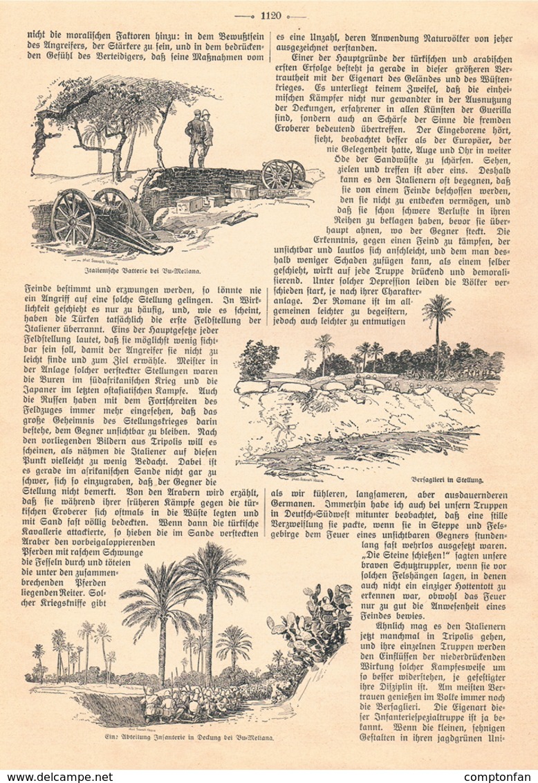 490 Tripolis Kriegsschauplatz Krieg Artikel Mit 7 Bildern 1911 !! - Polizie & Militari