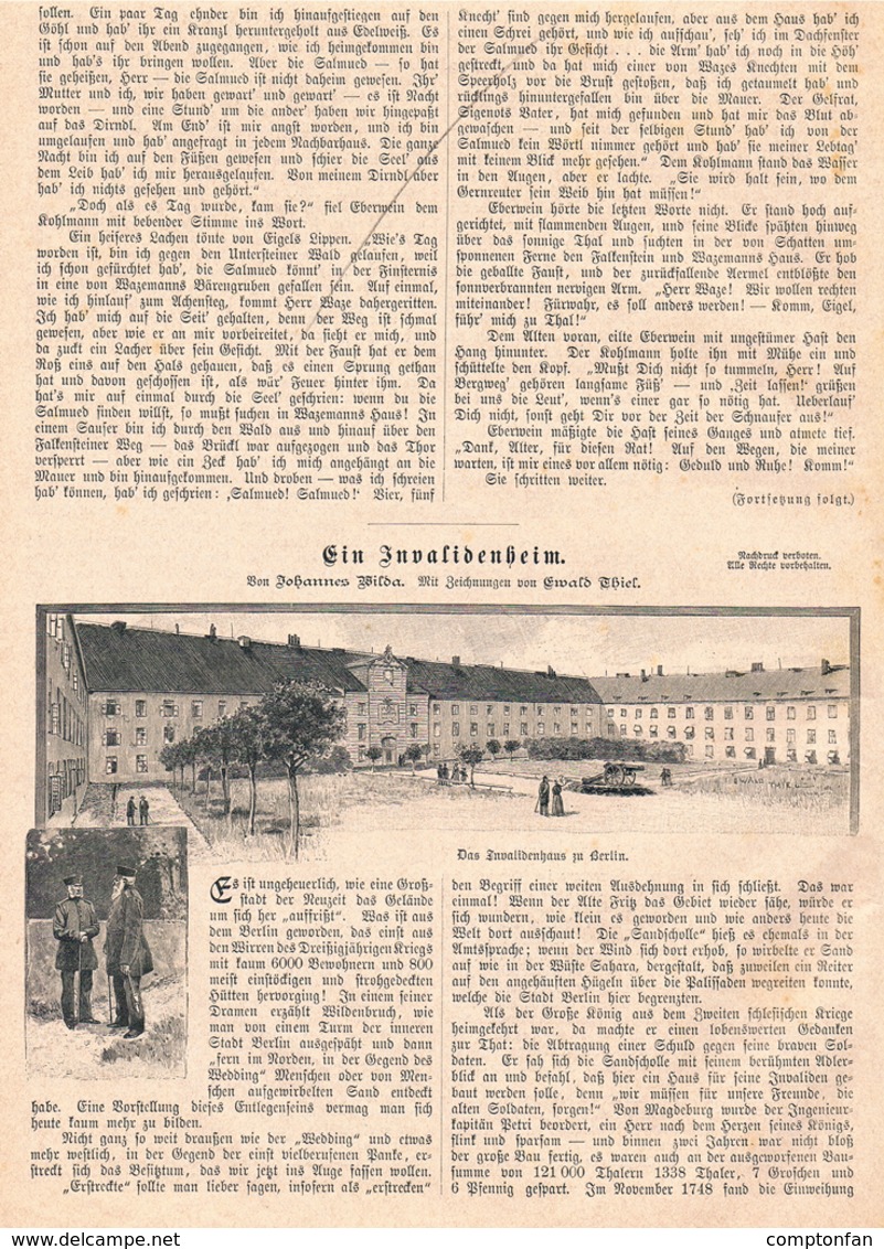 A102 493 Berlin Invalidenheim Soldaten Artikel Mit 7 Bildern 1894 !! - Police & Military