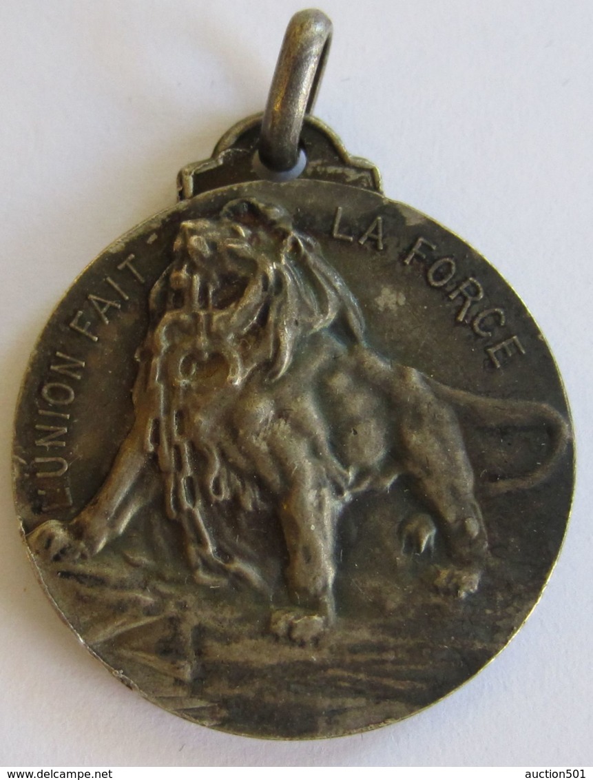 AG01853  LION "L'UNION FAIT LA FORCE" - 1914  (8g)  Blasons  Au Revers - Firma's