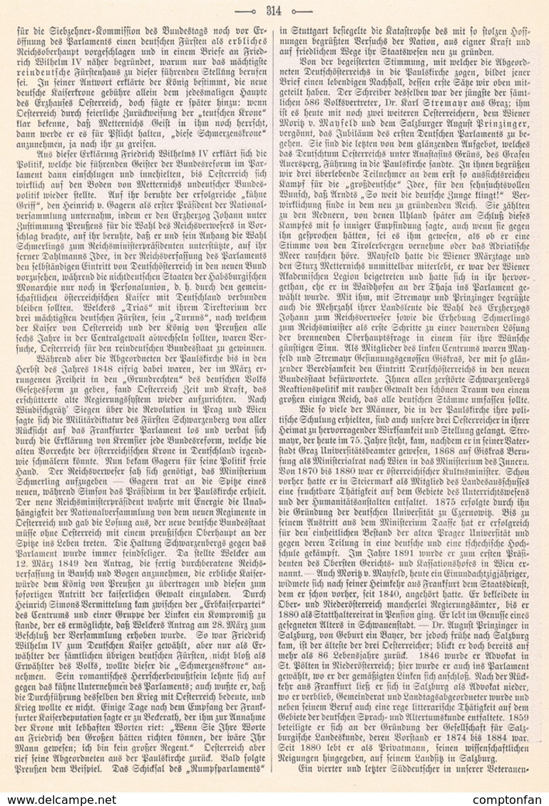 A102 502 -Frankfurt Parlament Jubiläum Artikel Mit 2 Bildern 1898 !! - Politique Contemporaine