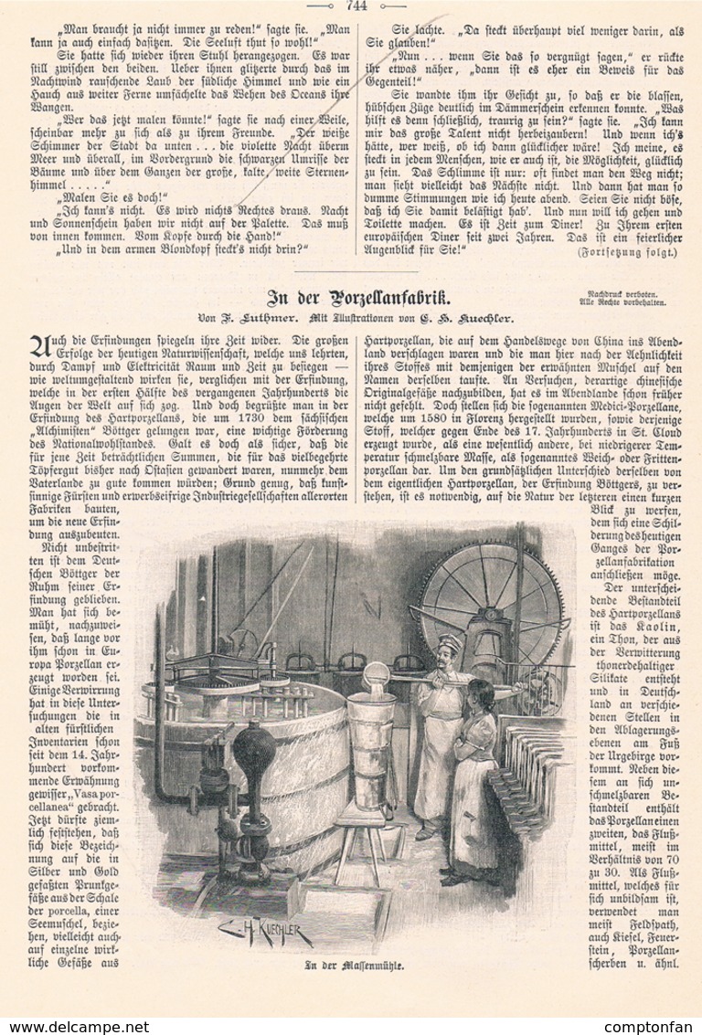 511 Porzellan Porzellanfabrik Brennhaus Artikel Mit 6 Bildern 1898 !! - Schilderijen &  Beeldhouwkunst