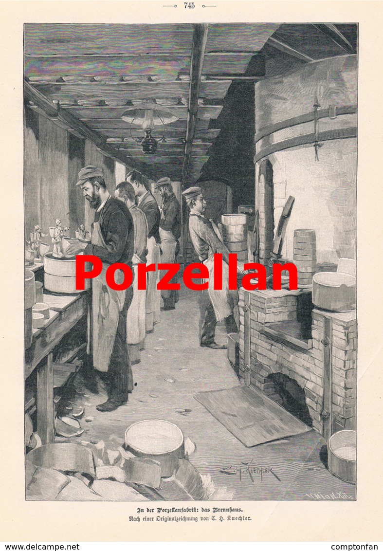 511 Porzellan Porzellanfabrik Brennhaus Artikel Mit 6 Bildern 1898 !! - Schilderijen &  Beeldhouwkunst