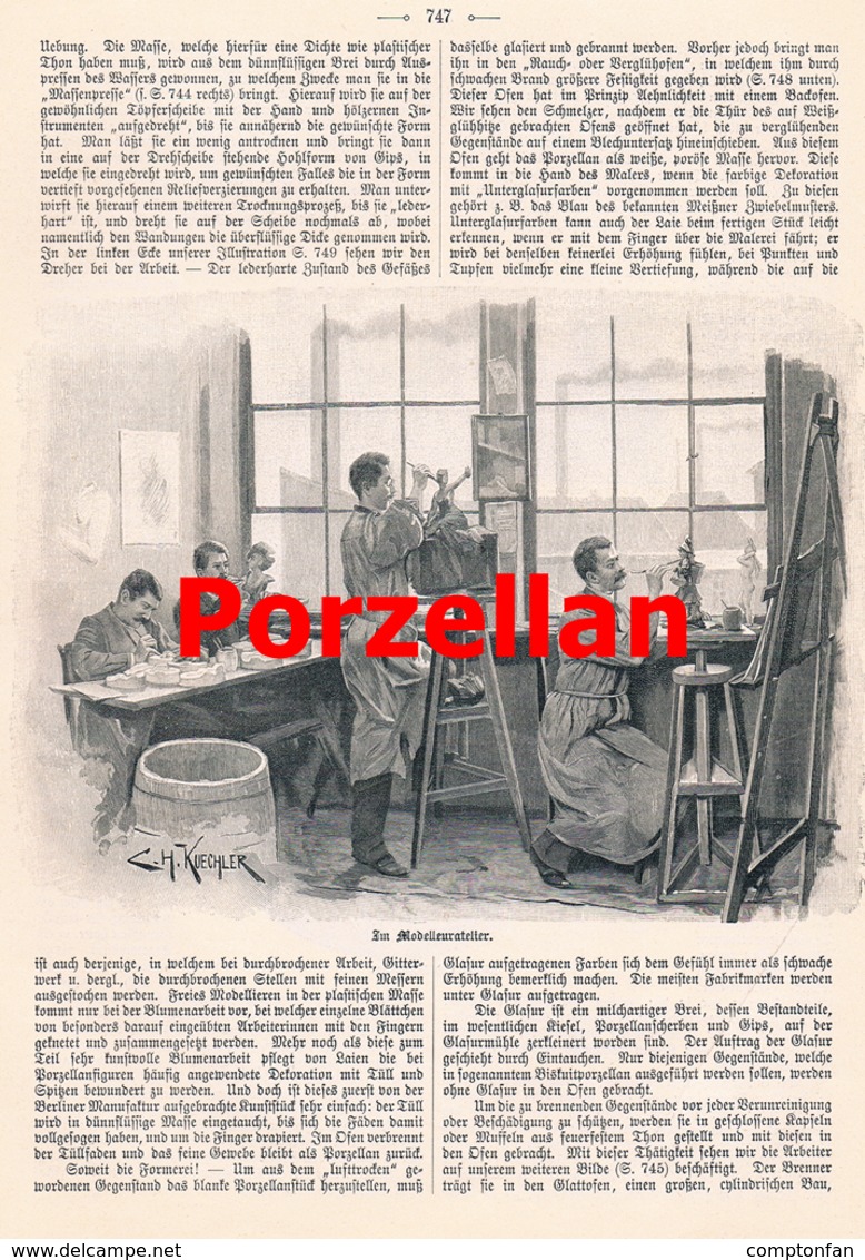 511 Porzellan Porzellanfabrik Brennhaus Artikel Mit 6 Bildern 1898 !! - Pittura & Scultura