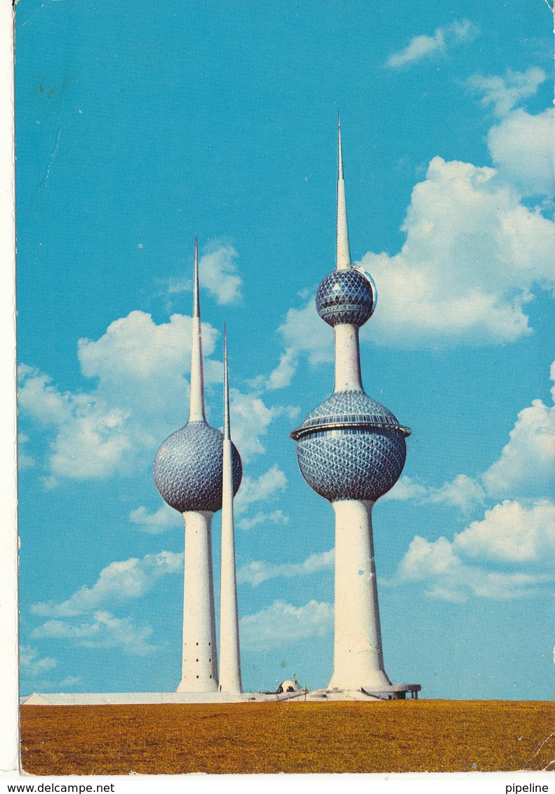 Kuwait Postcard Sent To Denmark 24-7-1979 (Kuwait Towers) - Koeweit