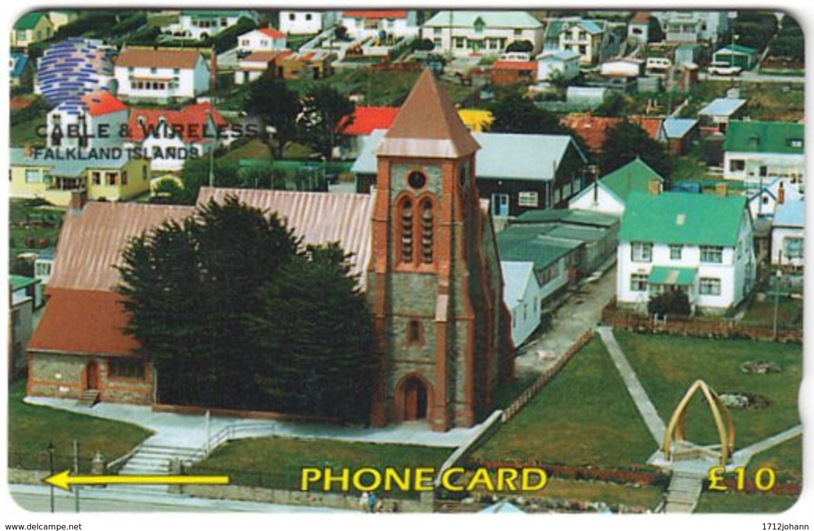 FALKLAND ISLANDS A-169 Magnetic Cable&Wireless - Religion, Church - 133CFKA - Used - Falkland