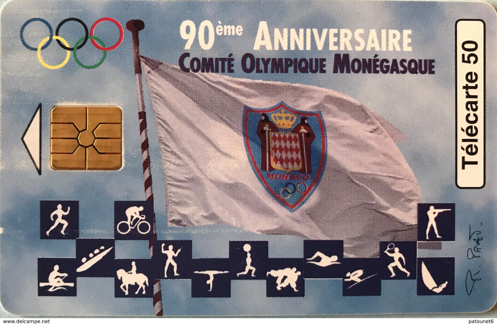 MONACO  -  Phonecard  -  MF 44  -  Comité Olympique   -  50 Unités - Monaco