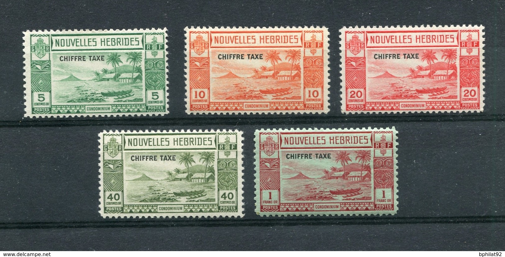 !!! NOUVELLES HEBRIDES, SERIE DE TAXES N°11/15 NEUVE **, SANS ROUSSEURS, RARE DANS CETTE QUALITE - Nuevos