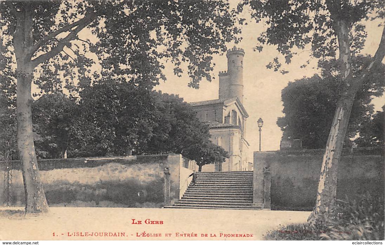 L'Isle  Jourdain          32         Eglise Et Entrée De La Promenade          (Voir Scan) - Sonstige & Ohne Zuordnung