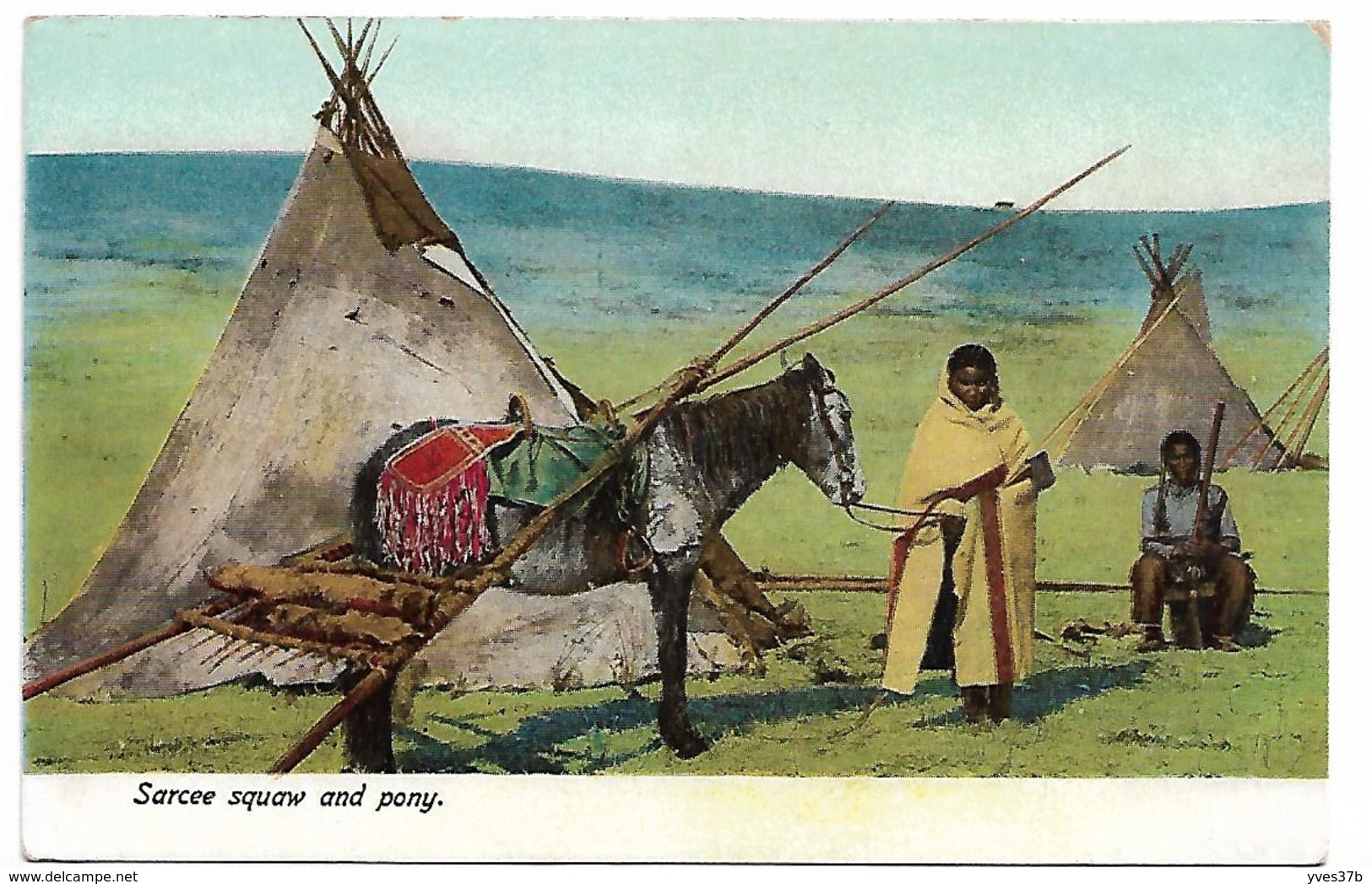 Sarcee Squaw And Pony - Indianer