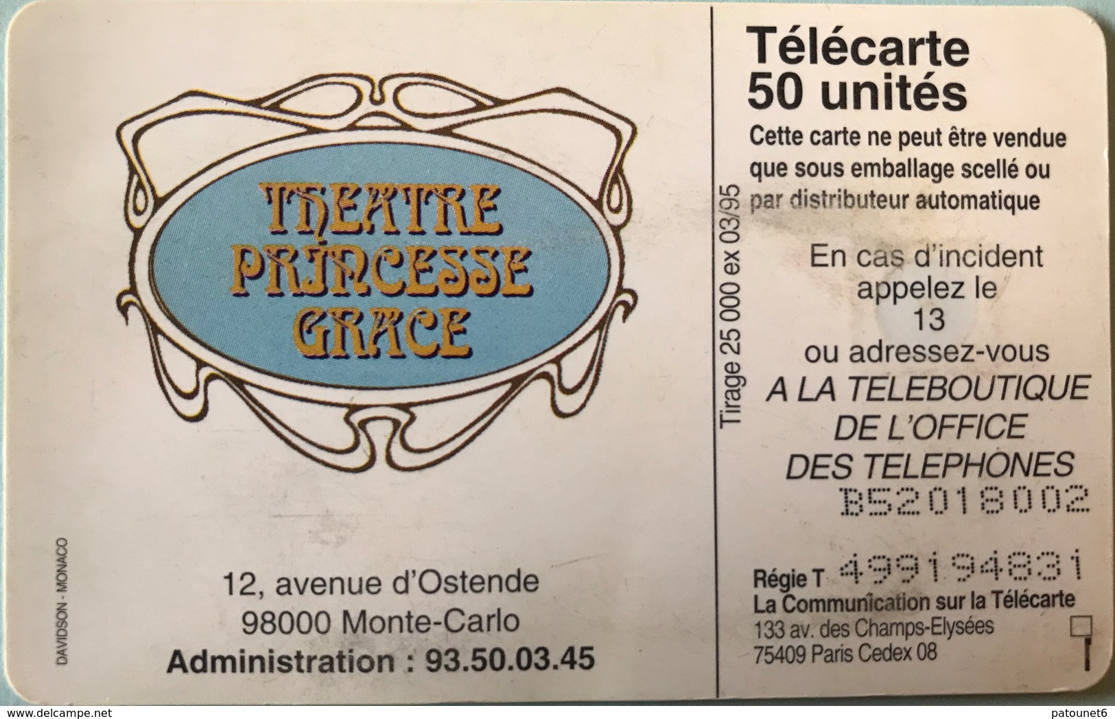 MONACO  -  Phonecard  -  MF 34  -  Magie Du Futur  -  50 Unités - Monaco