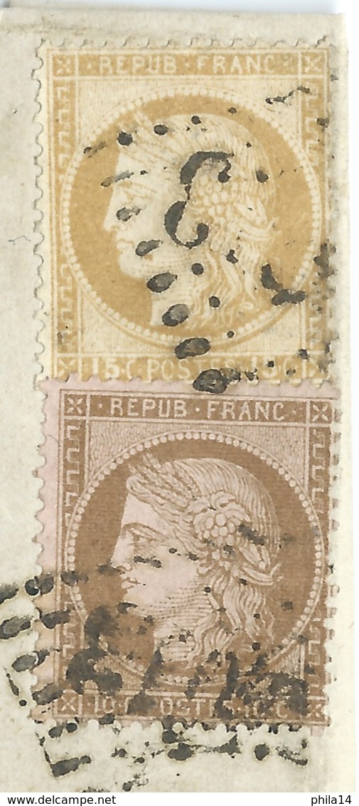 N° 55 & 58 CERES SUR LETTRE / PRADELLES HAUTE LOIRE POUR LASALLE / 1874 / ISSANLAS - 1849-1876: Periodo Clásico