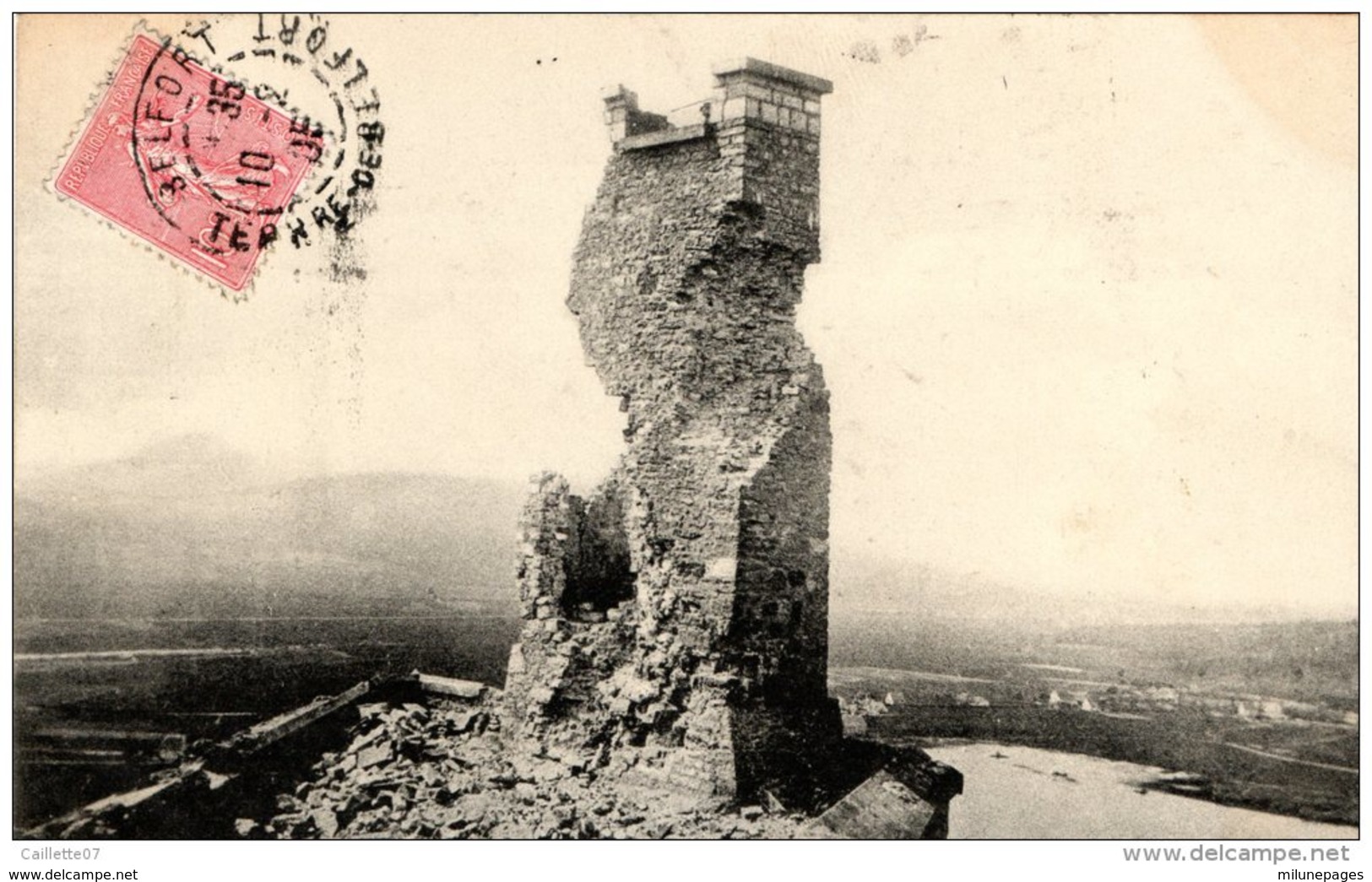 90 La Tour De La Miotte Près De BELFORT Après Les Bombardements De 1870 Carte Non Légendée - Belfort – Siège De Belfort