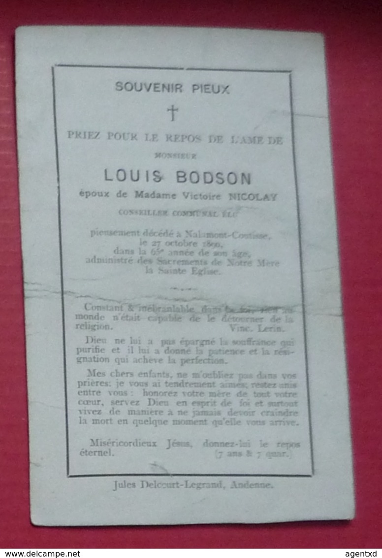 ANDENNE - COUTISSE - Faire-part De Décès De Louis BODSON - Conseiller Communal - Overlijden