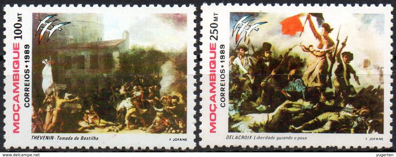 MOZAMBIQUE 1989 - 2v - MNH - French Revolution Française - Revolución Francesa - Französische Revolution - Delacroix - Franz. Revolution