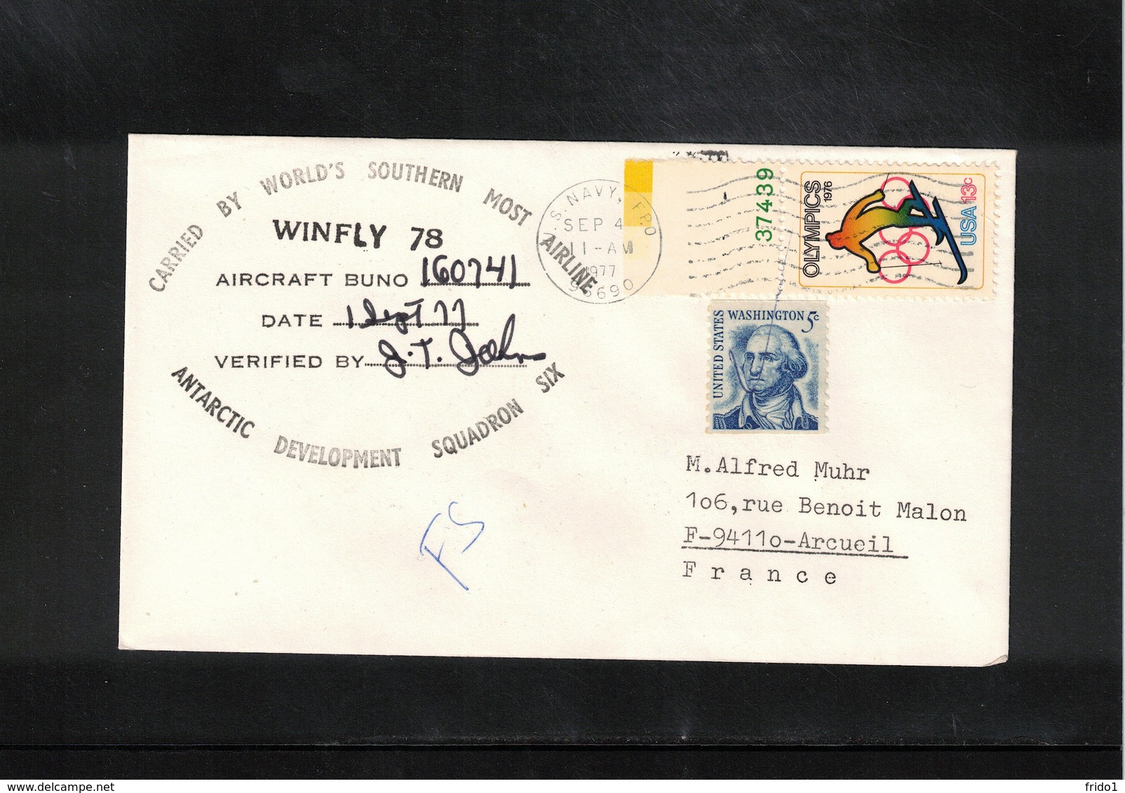 USA 1977 Antarctica Winfly World's Most Southern Airline Interesting Signed Letter - Autres Modes De Transport