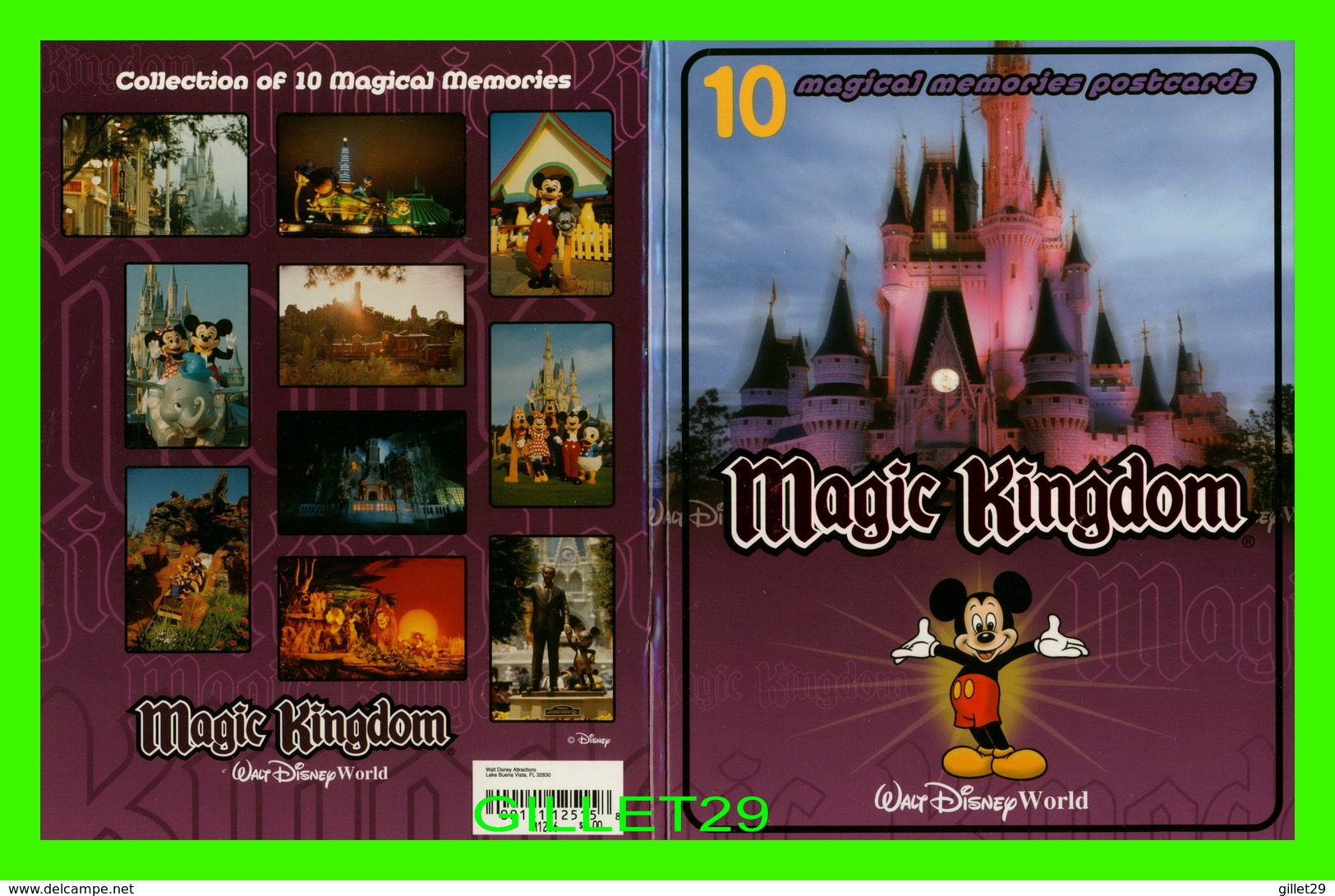 WALT DISNEY WORLD - ENVELOP ONLY FOR 10 MAGICAL MEMORIES POSTCARDS OF MAGIC KINGDOM - - Disneyworld