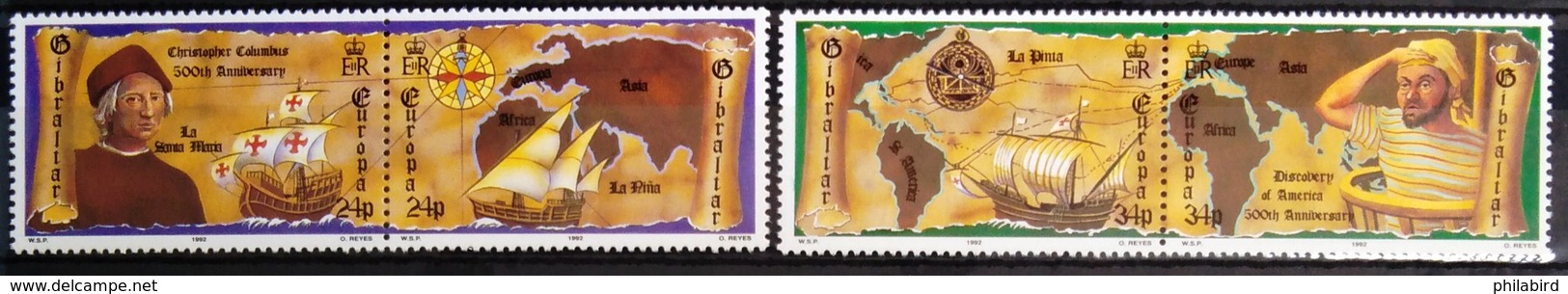 EUROPA        ANNEE 1992        GIBRALTAR         N° 647/650           NEUF** - 1992