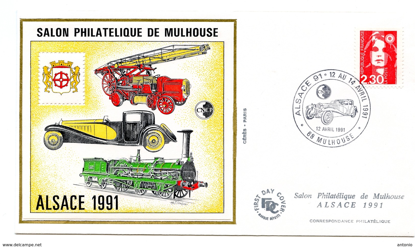 Bloc CNEP Salon De Mulhouse Alsace 1991 Sur Enveloppe Avec Cachet Commémoratif - CNEP