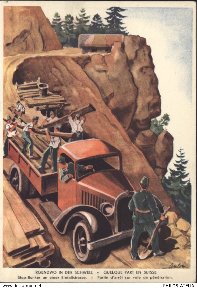 CP En Franchise Armée Suisse Mobilisation 1939 40 Au Profit Des Soldats + Familles Des Compagnies De Travaux Militaires - Vrijstelling Van Portkosten
