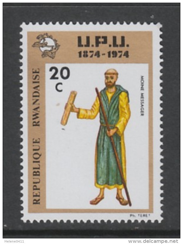 TIMBRE NEUF DU RWANDA - CENTENAIRE DE L'U.P.U. : MOINE MESSAGER N° Y&T 600 - U.P.U.