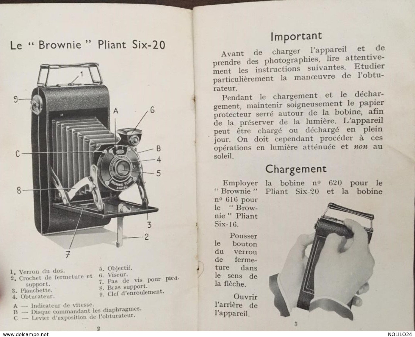 Manuel Des "Brownies" Pliants Six 20 Et Six 16, KODAK-PATHE SAF, Paris 75008 (30 Pages) - Appareils Photo