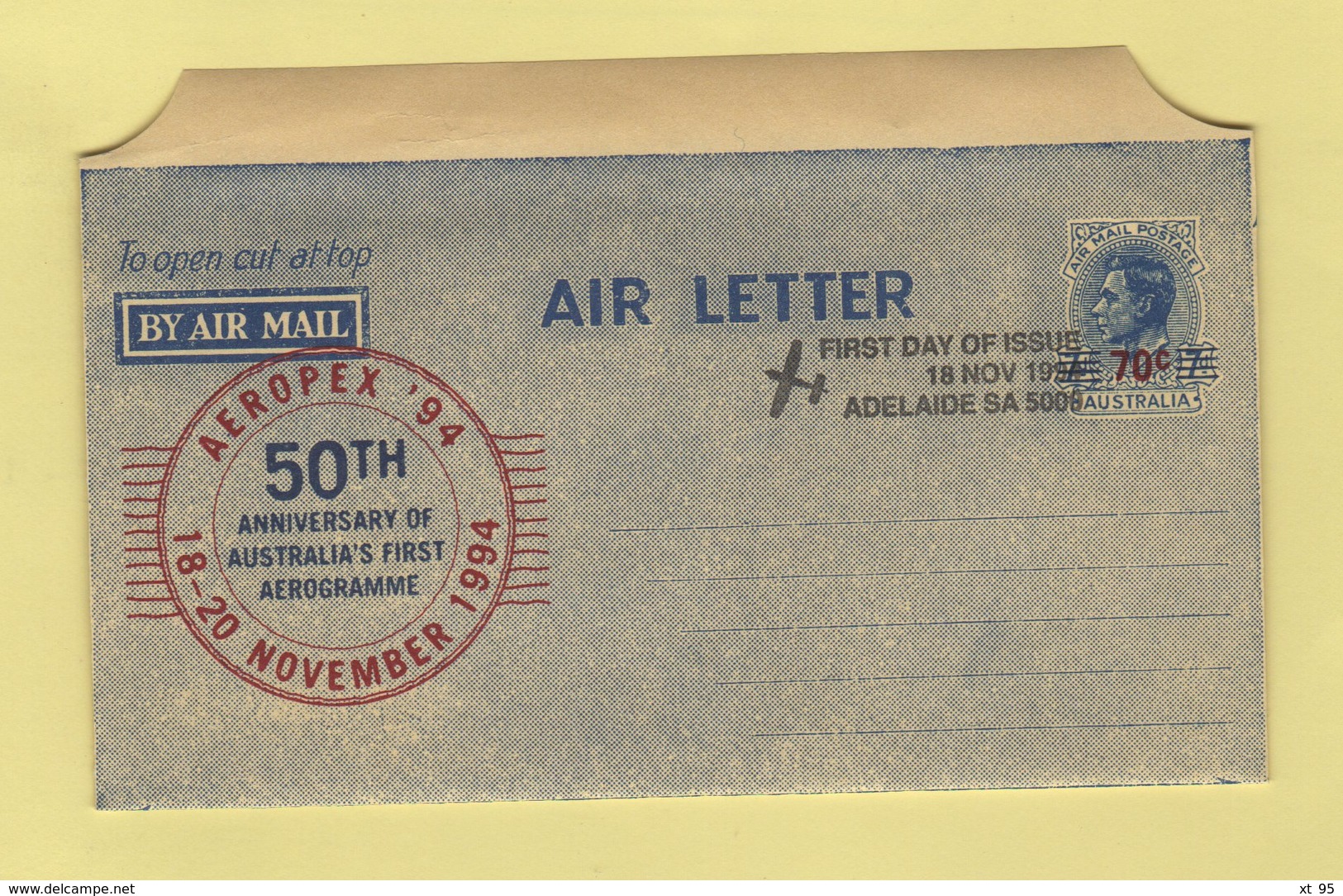 Australie - Aerogramme - Aeropex 94 - FDC - Aerogramme