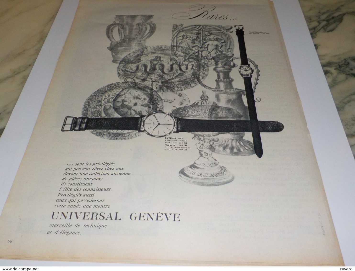 ANCIENNE PUBLICITE RARE  MONTRE UNIVERSAL GENEVE 1960 - Autres & Non Classés