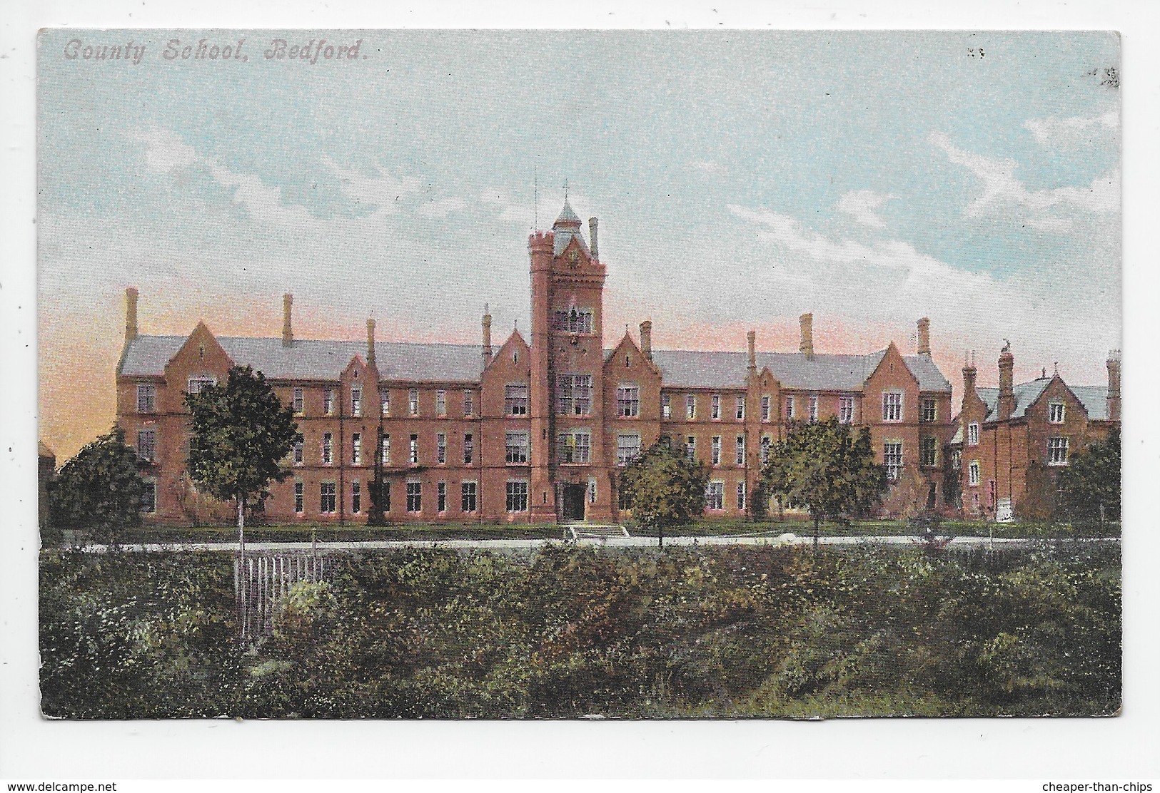 County School, Bedford - Pmk. Squared Circle Hitchen - Bedford