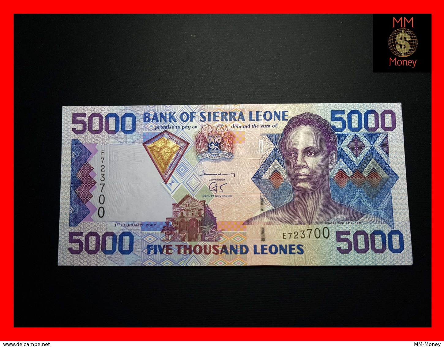 SIERRA LEONE 5.000 5000 Leones 1.2.2002 P. 27 A  UNC - Sierra Leona