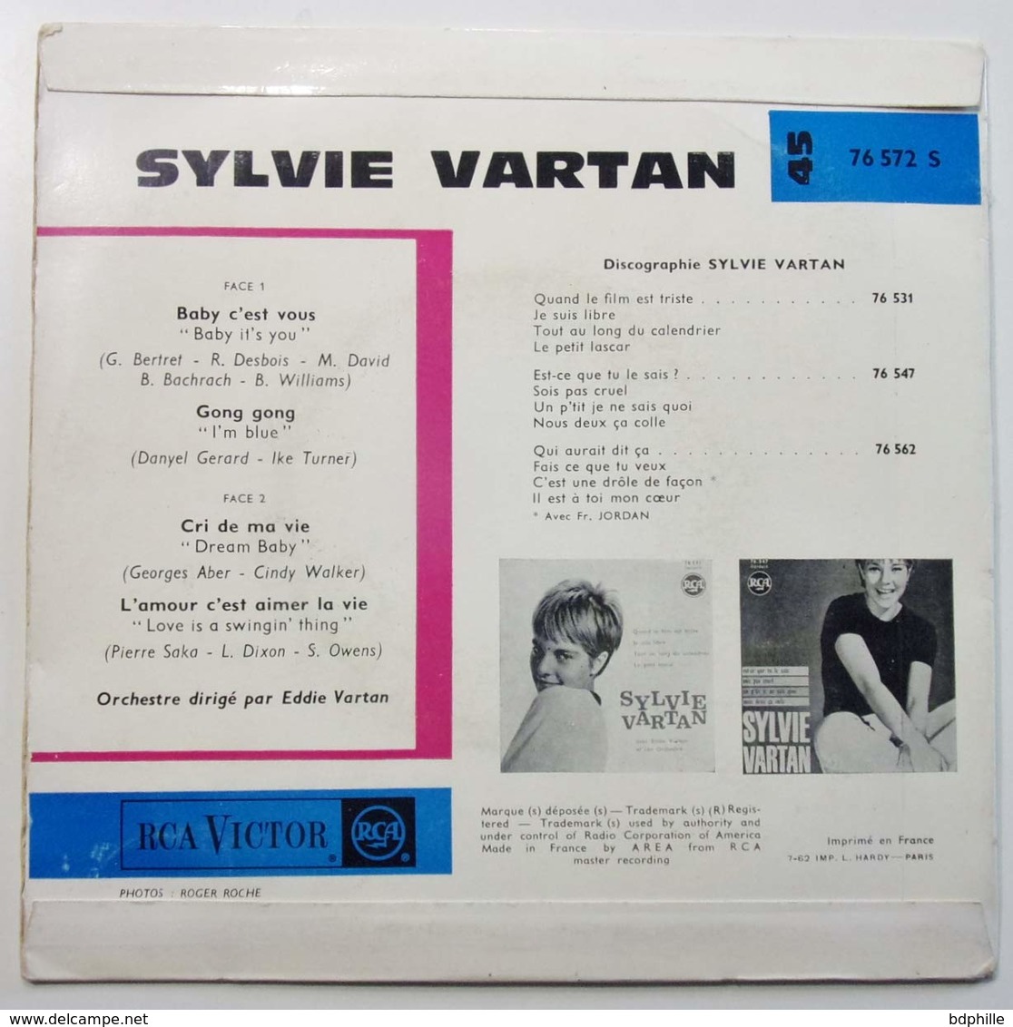 Sylvie Vartan, Baby C'est Vous : Vinyle EP 45  (1962) - Rock