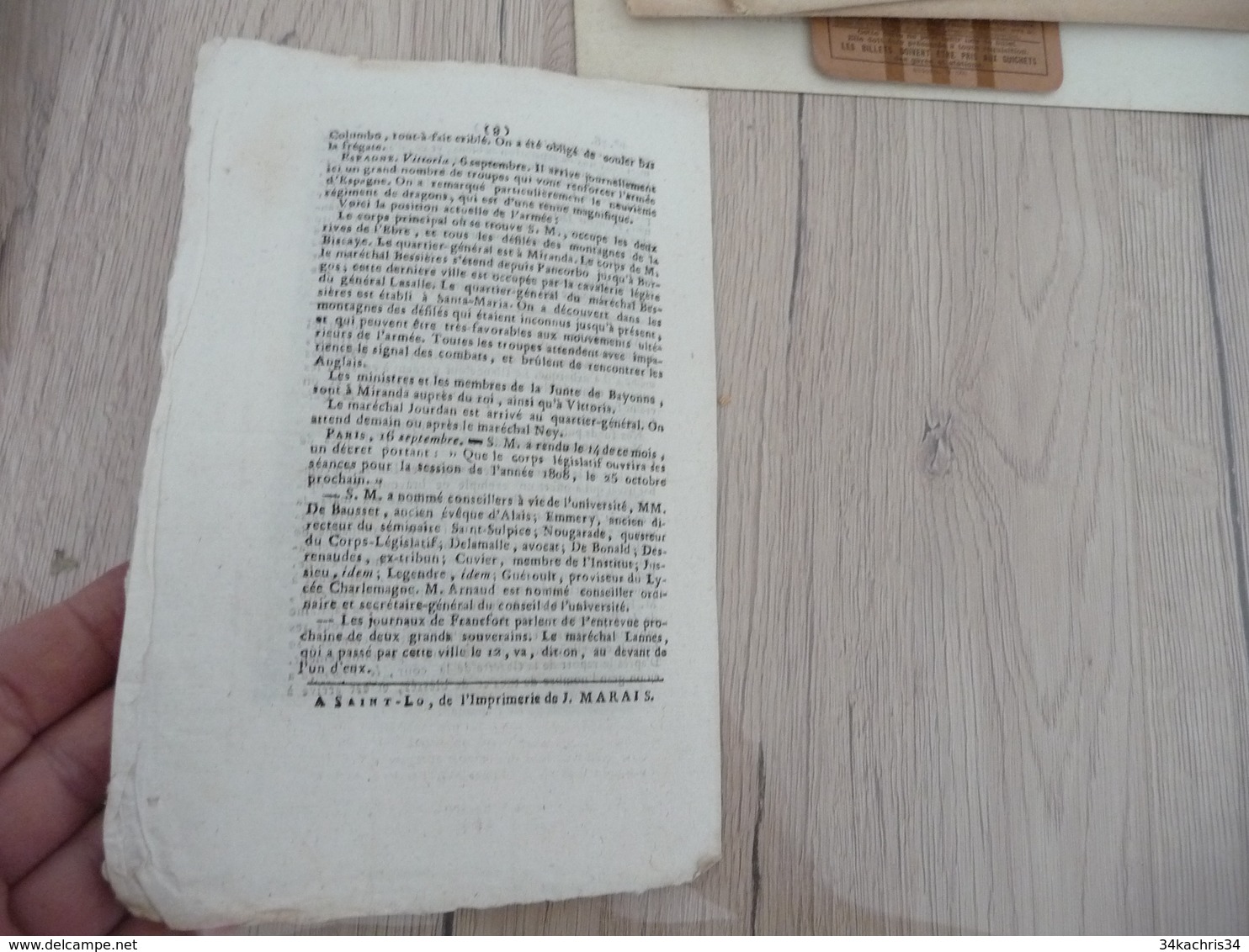 Journal Du Département De La Manche 21 Septembre 1808 N° 76 - 1800 - 1849