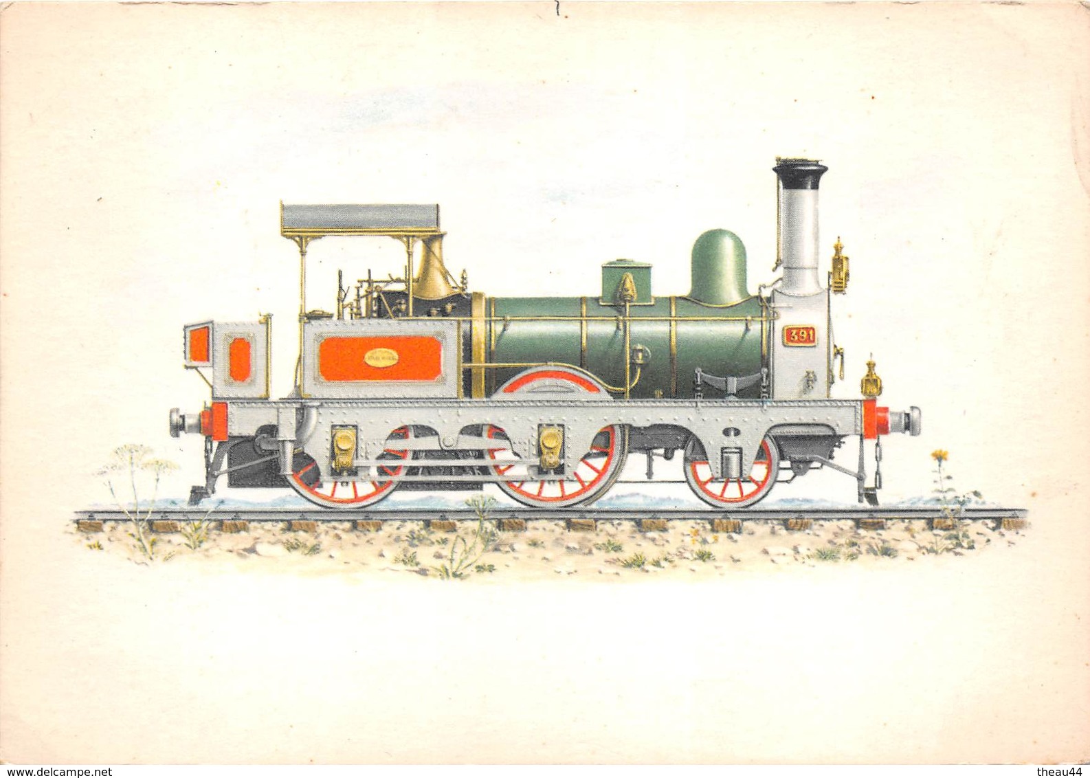 ¤¤  -  Locomotive-Tender  -  Illustrateur Italien  -  Chemin De Fer   -  ¤¤ - Matériel