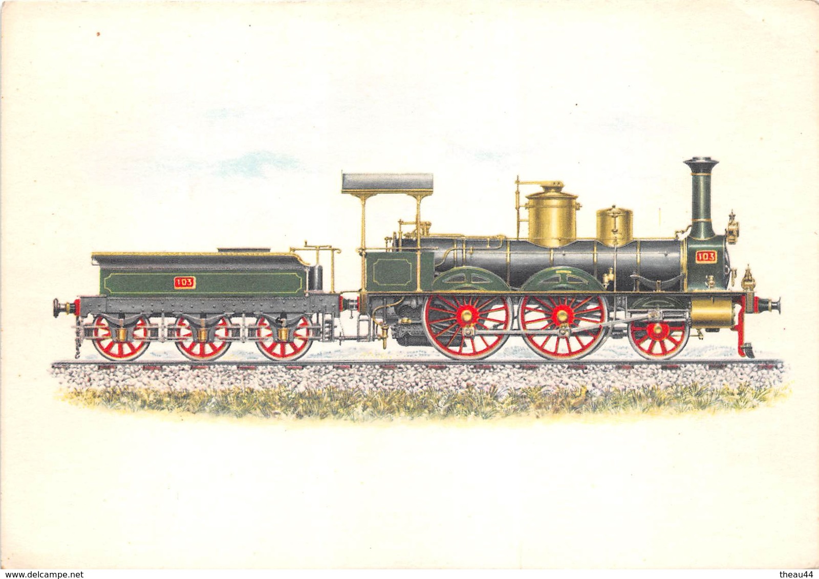 ¤¤  -  Locomotive-Tender  -  Illustrateur Italien  -  Chemin De Fer   -  ¤¤ - Matériel