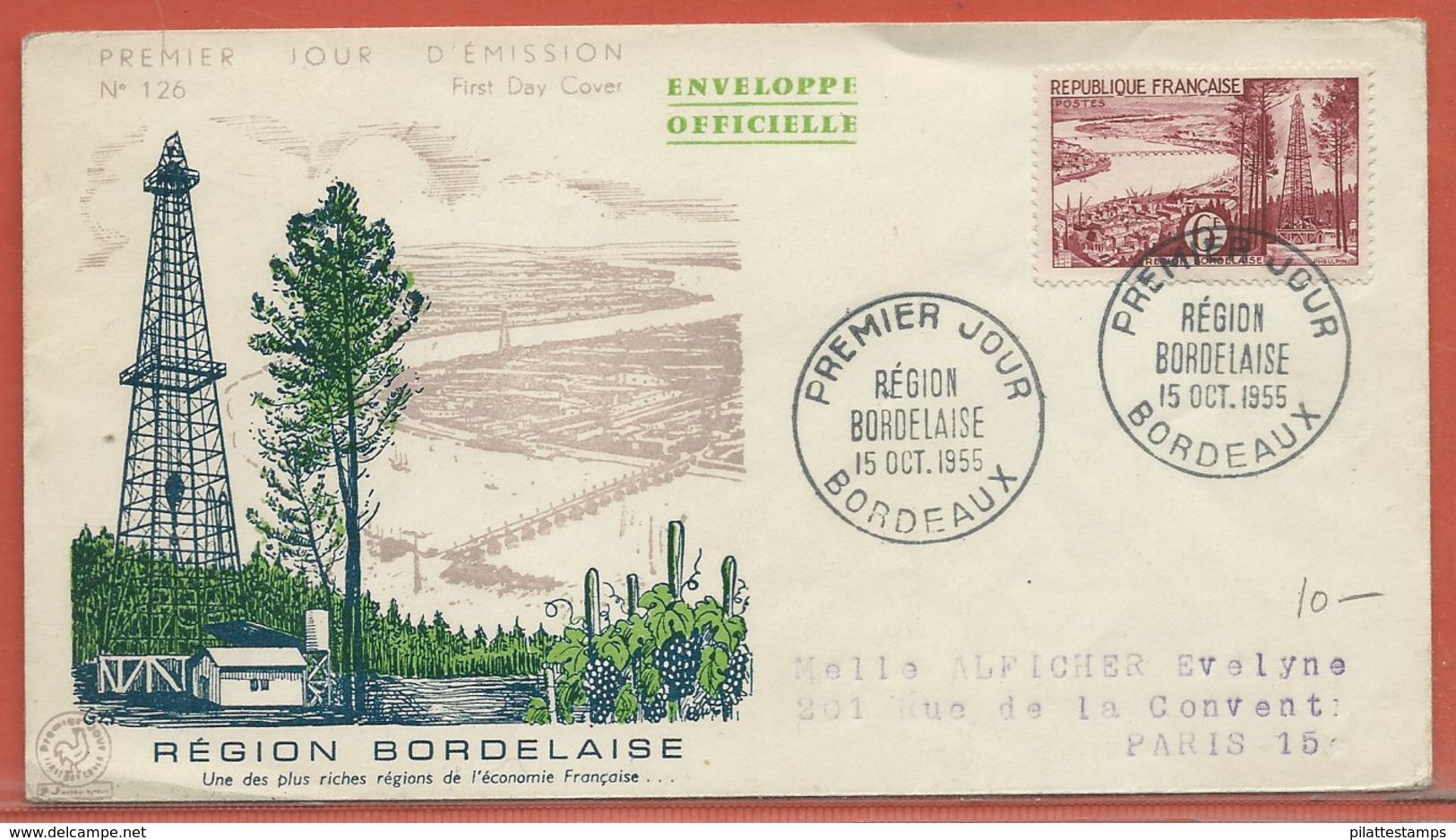 ENERGIE FRANCE FDC DE 1955 - Gas