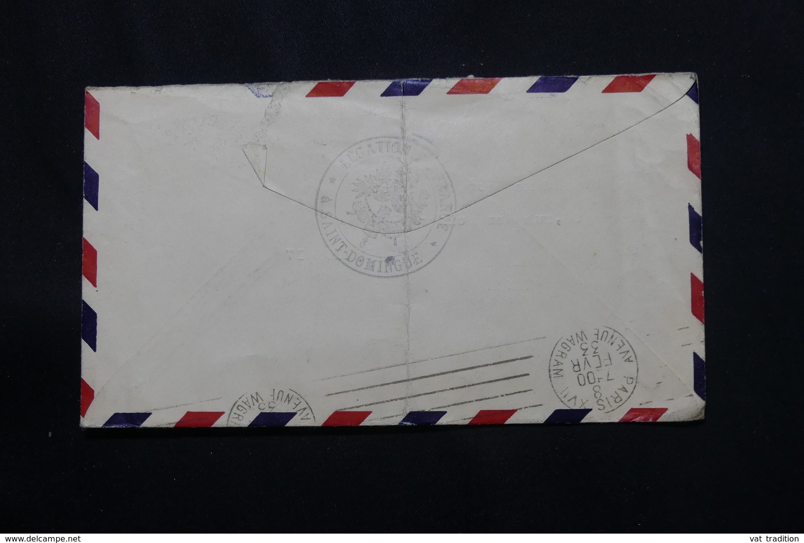 DOMINICAINE - Cachet De La Légation De France Recto / Verso D'une Enveloppe De St Domingue En 1933 Pour Paris  - L 60538 - Dominicaine (République)