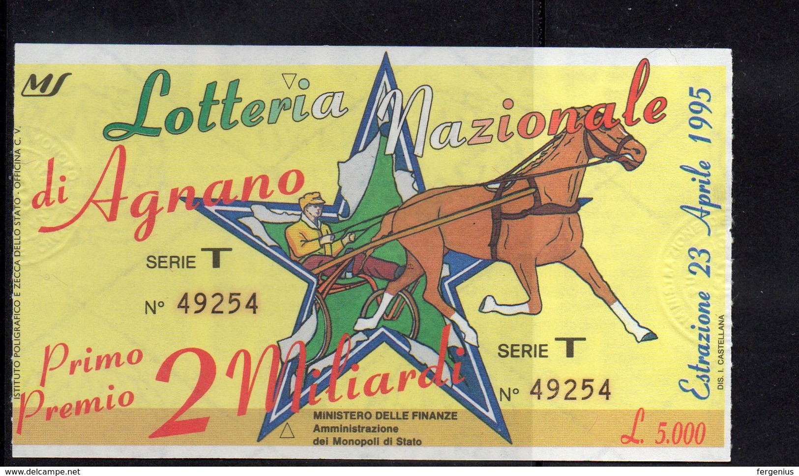 Lotteria Nazionale - 1995 AGNANO - Billets De Loterie