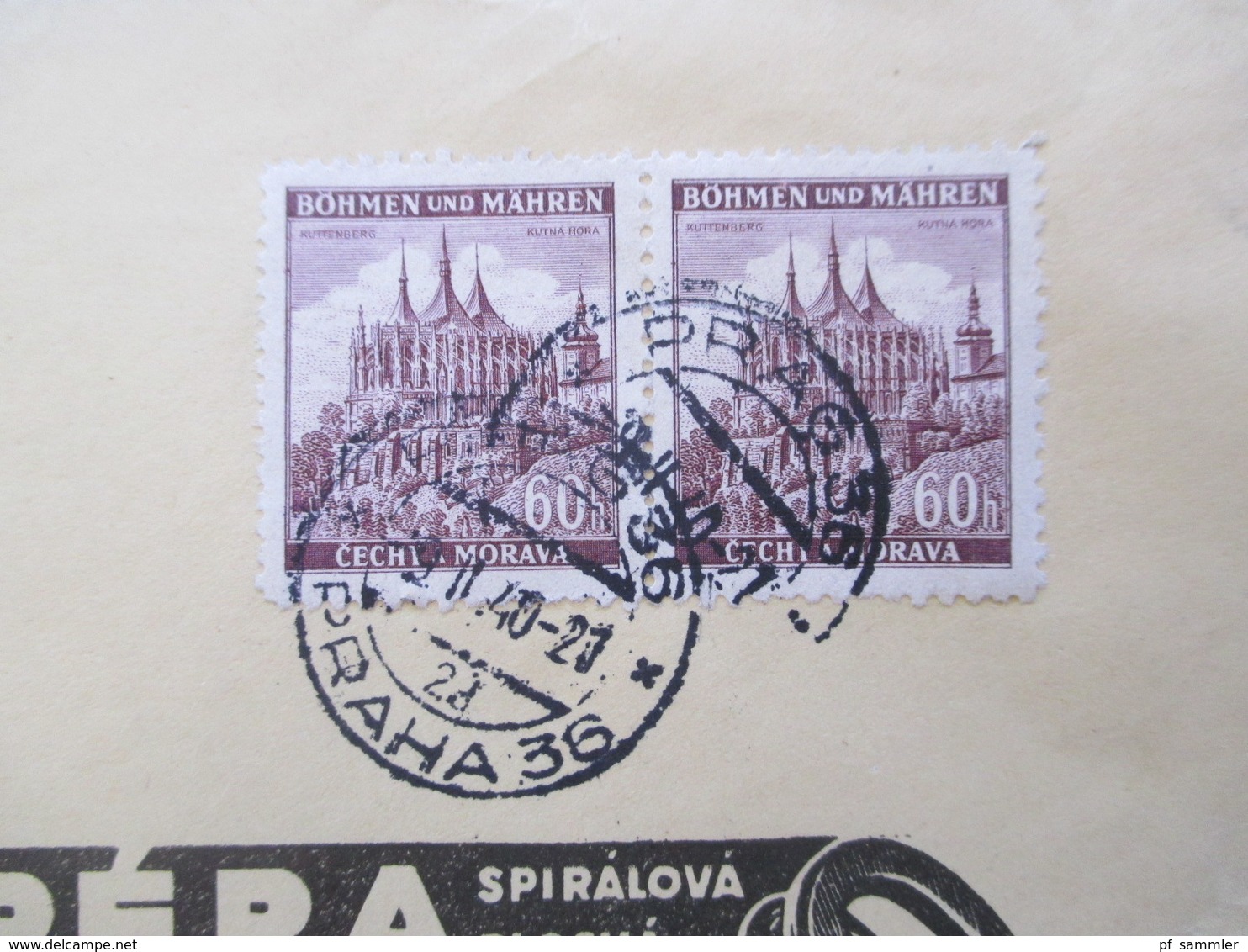 Böhmen Und Mähren 1940 Nr. 27 MeF Firmenumschlag Pera Spiralova Parik / Auto Bzw. Fahrwerksfedern - Briefe U. Dokumente