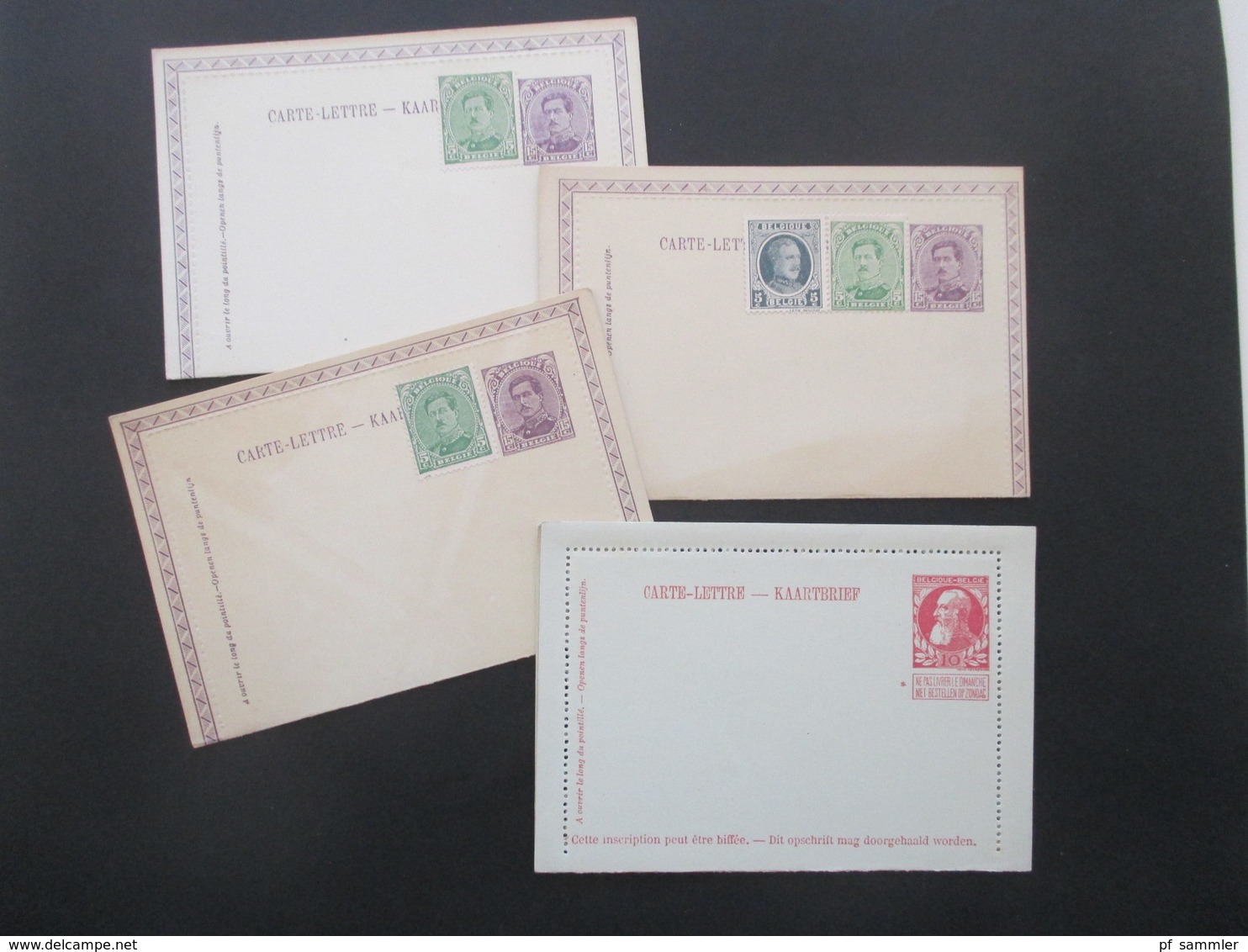 Belgien Ganzsachen / Kartenbriefe Und 1x Doppelkarte Insgesamt 9 Stück Ungebraucht Aber Z.T. Mit Zusatzfrankaturen - Postkarten 1909-1934